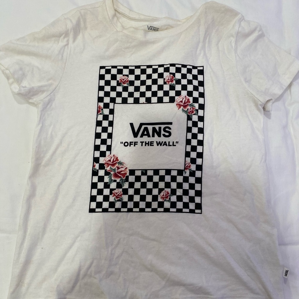 Vans checkered rose t-shirt